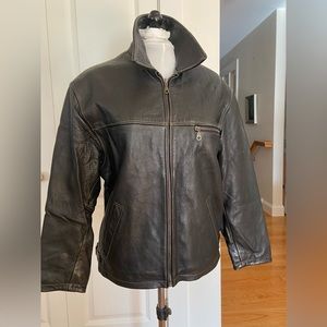 Guess genuine black leather Biker jacket size M